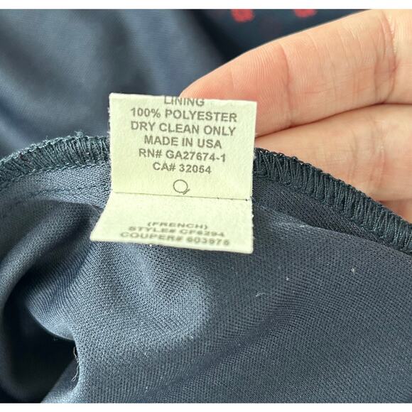 Anthropologie | NWT | Eva Franco Maryanne Navy/Red Dot Ruffle Dress | Size 4 - Picture 8 of 8